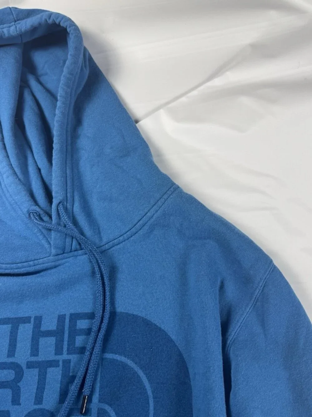 The North Face Mens L Blue Half Dome Big Logo Pullover Sweatshirt Hoodie
